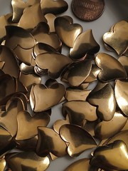 Metallic Gold Heart Die Cut,Punchies, Embellishments- Scrapbooking, Craft 2.3 OZ