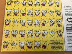 2x NEW SpongeBob SquarePants Sticker Sheets 2001 VTG 248 Total Bob Face Stickers