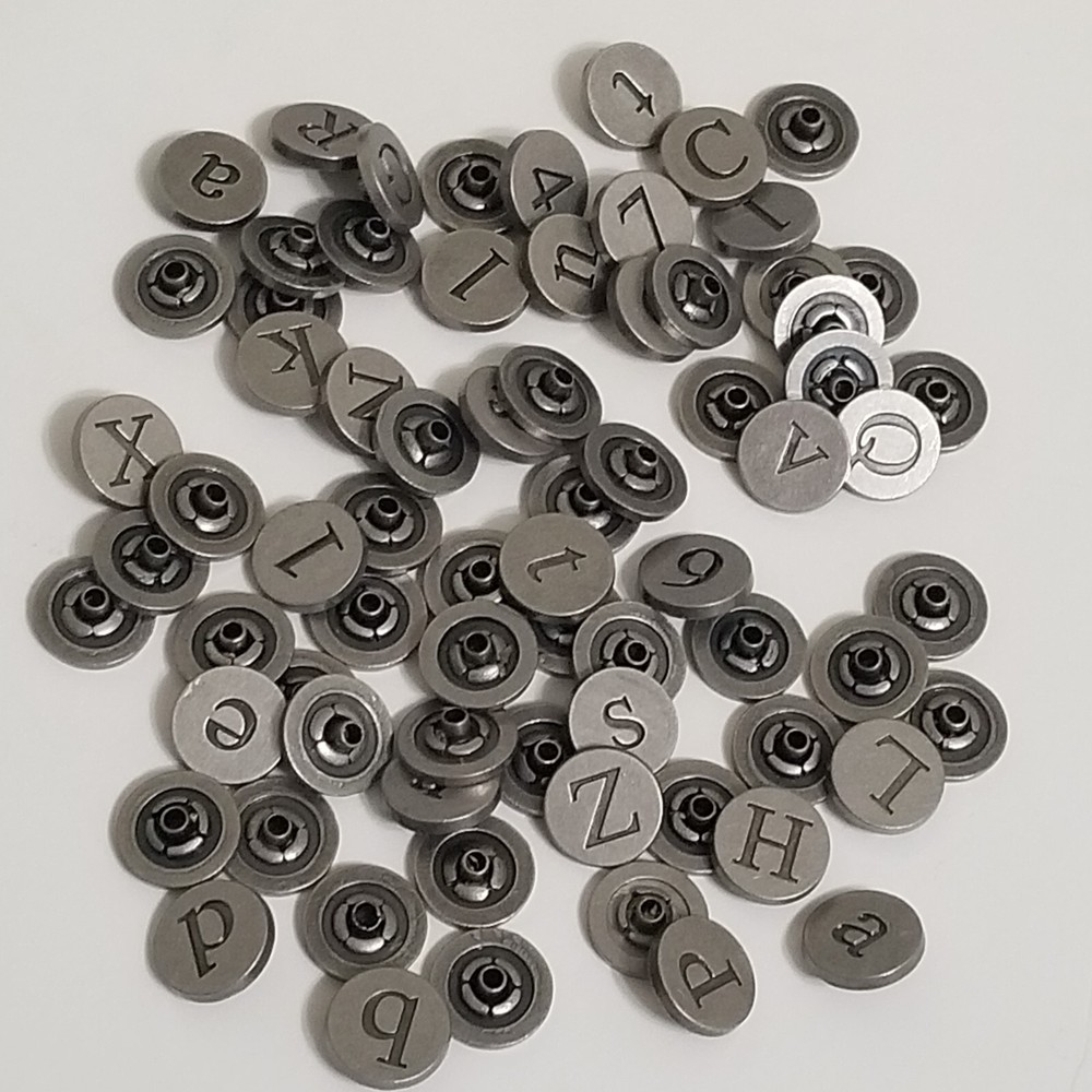 Making Memories Round Metal Letter Number Eyelets Upper Lower Case FULL SET -A