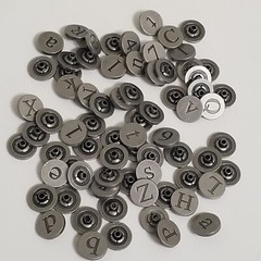 Making Memories Round Metal Letter Number Eyelets Upper Lower Case FULL SET -A
