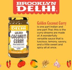 Brooklyn Delhi Golden Coconut Curry Indian Simmer Sauce, 12 Oz – Pack Of 2
