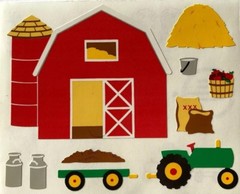 BARNYARD Sticker(9pc)Mrs.Grossman’s •Tractor•Hay•Fruit•Milk•Trailer •Feed•Animal
