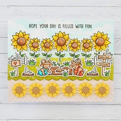 Happy sunny sunflower border edge metal cutting dies cut cutter die