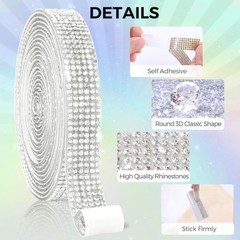 Self Adhesive Rhinestone Strips for Crafting -3 Yard Self Adhesive Rhinestone…