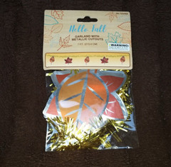 Hello Fall Leaves Garland With Matalic Cutouts Set of Two