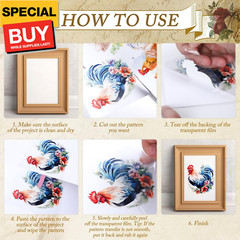 Flower Rub on Transfers for Crafts – 8 Sheets Vintage Floral Furniture Decals Bu