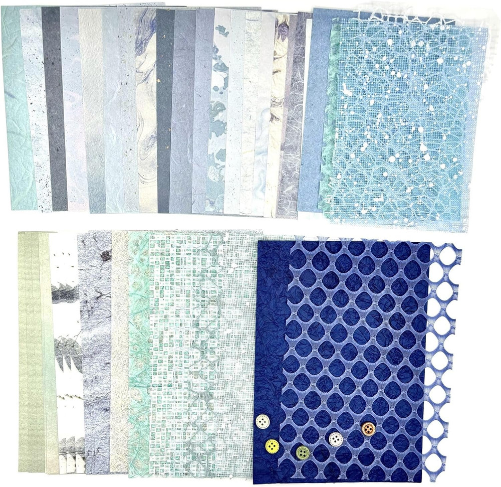 Textured Scrapbook Paper Mesh Fabric – Junk Journal Supplies Assorted Set 51 She