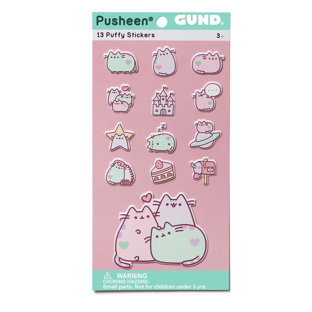 Pastel Pusheen Stickers – 1 Sheet of 13 – Enesco