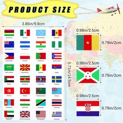 384 Pieces World Flag Stickers Assorted Country Stickers Flags Self-Adhesive