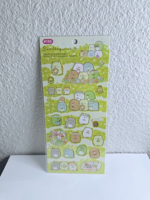 Brand New Cute 4″ by 9″ Sumikkogurashi Sticker Sheet