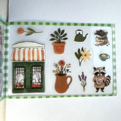 Cozy Coffee Animal Stickers Sticker Book Scrapbook Junk Journal Collage