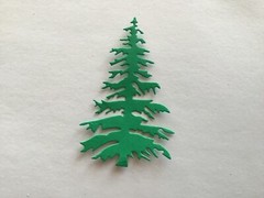 TREE Christmas tree die cut embellishments 6 Pcs 3-1/2″ x 2-1/4″ Choose Color
