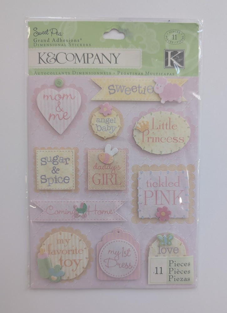 Sweet Pea Little Princess Baby Girl Grand Adhesions Scrapbook Stickers K&Company