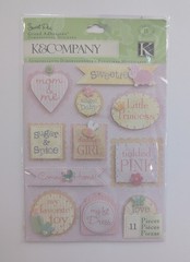 Sweet Pea Little Princess Baby Girl Grand Adhesions Scrapbook Stickers K&Company