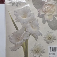 K&Company Embossed Stickers White Flowers(2) Pastel Flowers(1) Scrapbooking