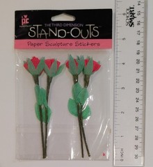 Red Roses Flowers Scrapbooking Stickers By Provo Crafts Stand-Outs