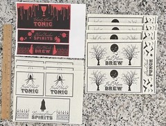 Halloween Potion Bottle Labels Witch Spell Prop Jar Paper Label DIY Spooky 24