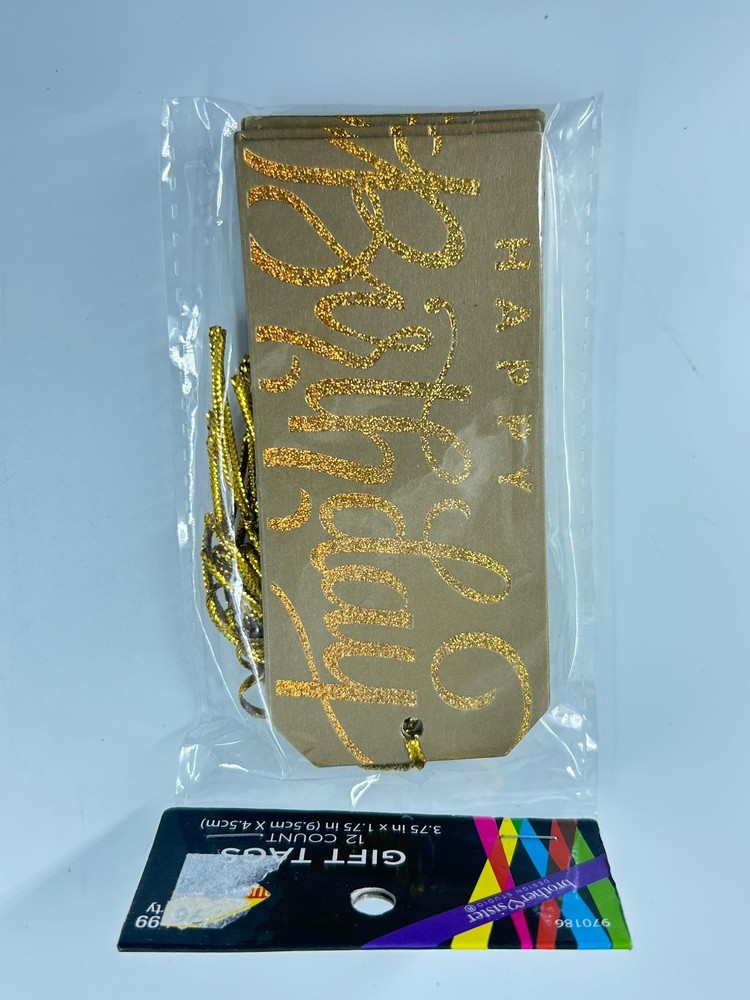 Hobby Lobby Gift Tags Happy Birthday Gold Foil 12 Count