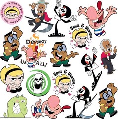 GRIM ADVENTURES OF BILLY AND MANDY VARIETY DIE CUT VINYL 50 CT STICKER PACK