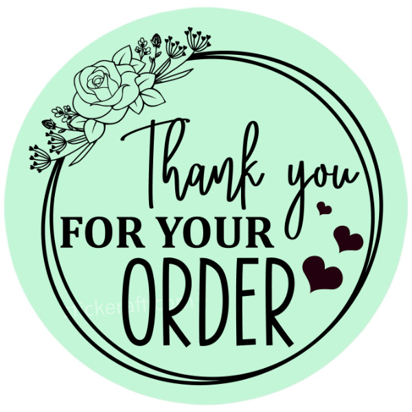 THANK YOU for your order sticker label for online seller15 colors to choose from