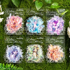 Flower Fairy Elf PET Stickers Shell Light Journals Album DIY Scrapbooking Crafts