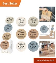 Heartfelt Gratitude: 500 Pcs 2-Inch Matte Thank You Round Stickers for Packaging