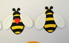 Bumble Bee Die Cut Beehive Set Handmade Paper Piecing Card Stock Scrapbook 6 pc