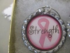 Breast Cancer Awareness Bottle Cap Wine Glass Charms ~ **Gift Idea