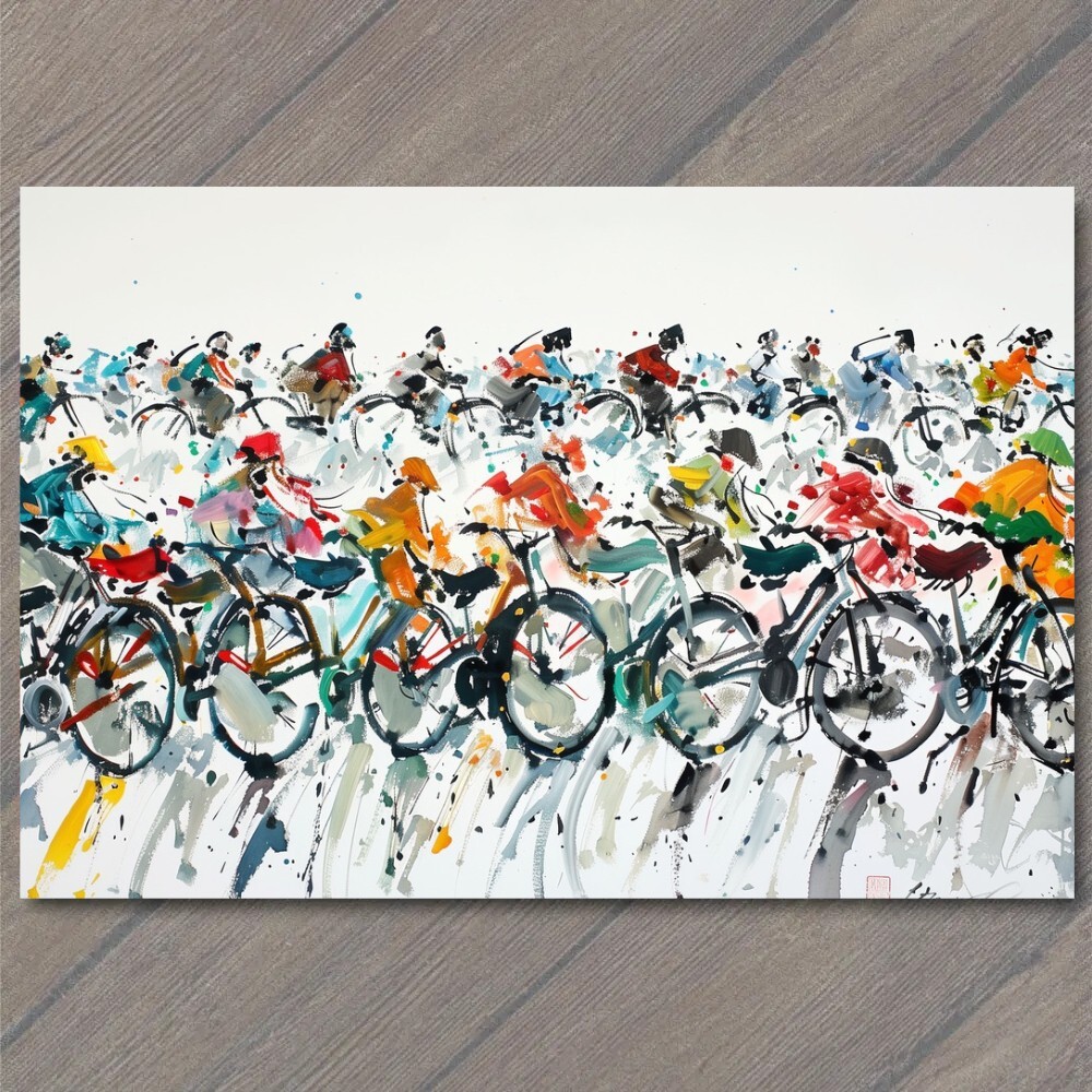 STICKER Bicycle Collage Riding Bikes Funny Cute Strange Wheels Fun Cute Art