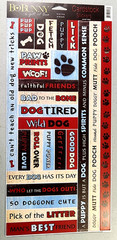Bo Bunny Wild Dog Cardstock Sticker Sheet 2013 NOS Scrapbooking Craft 6×12