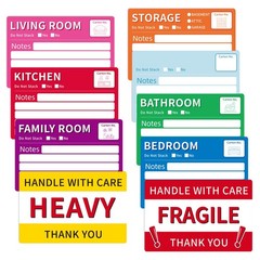 160 Pcs 6 x 4 inch Moving Labels for Boxes, Large 7 Color Coded Moving Sticke…