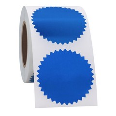 300pcs 2 inch Bright Blue Metallic Certificate Sealing Labels with Serrated E…