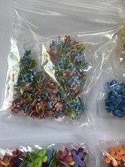 Brads MINI FLOWERS multi colors SCRAPBOOKING DECORATIVE BRADS embelishments.