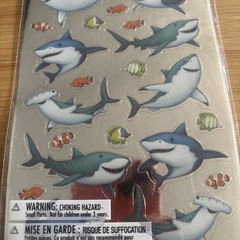 Kid Squad Shark Stickers Foil Accent – 2 Sheets 46 Stickers (American Greetings)