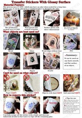 Vintage Rub On Transfers for Crafts DIY 5.82 inch * 8.26 inches, Colorful