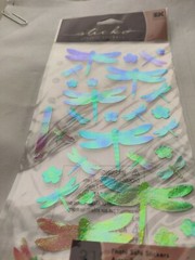 STICKO Metallic Dragonfly Insect Bug Glimmer DIY Scrapbook Craft Nature Pastel