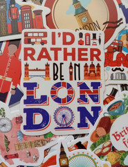 LOT OF 10 pcs ENGLAND UK travel vacation souvenir drawing themed decals london