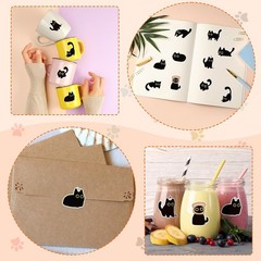 Charming Black Cat Sticker Rolls – 1000pcs for Kids, Adults & Crafts
