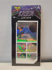 3D Laser Hologram Sticker Sheet African Animals 1994 Adorn Gift