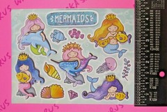 Mermaids & Sea Life 3D Pop Up Glittery Small Sticker Sheet