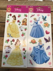 Vintage Sandylion Disney Princess (Belle & Cinderella) Sticker Lot
