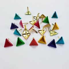 24 Metallic Triangle Brads 6 Colors Scrapbooking Crafts Paper Art Handmade Cards