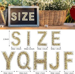 37 Pieces Rhinestone Letter Stickers Large Glitter Alphabet Crystal Number Se…