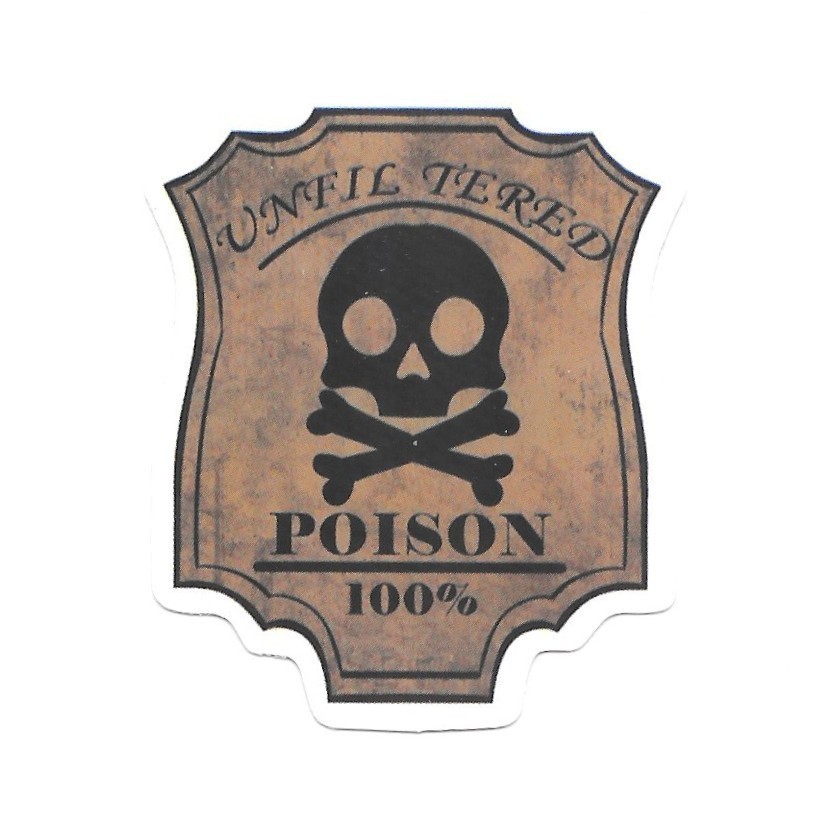 Poison Skull Sticker Apothecary Vinyl Die Cut Journaling Scrapbooking Goth Label