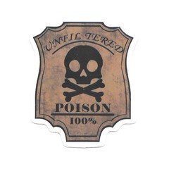 Poison Skull Sticker Apothecary Vinyl Die Cut Journaling Scrapbooking Goth Label