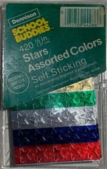 Dennison School Buddies 420 1/2 in. Self Sticking Stars Assorted Colors