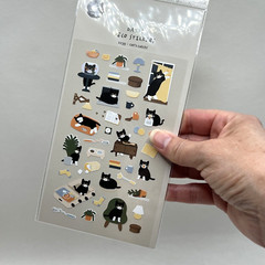 Black White Cat Stickers Cat’s Catch Planner Scrapbooking Journal Card Making
