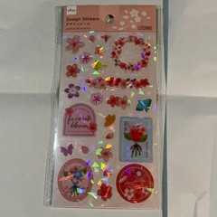 Daiso Japan Sakura Design Stickers Set of 4 Cherry Blossom Flowers Cute