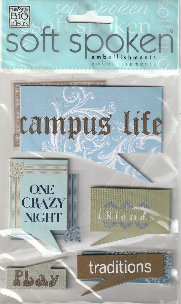 MAMBI Soft Spoken 3D stickers CAMPUS LIFE College Theme 94333 Fast FREE Ship!