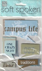 MAMBI Soft Spoken 3D stickers CAMPUS LIFE College Theme 94333 Fast FREE Ship!